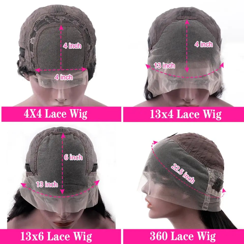 180 Density Body Wave 13x4 Lace Front Wigs Human Hair 13x6 Transparent Lace Frontal Wigs Human Hair Pre Plucked 4x4 Lace Wigs