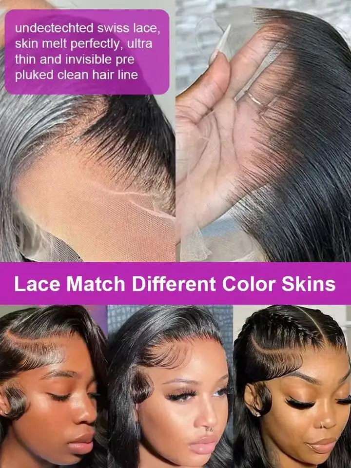 13x6 Lace Front Wigs Human Hair 250 Density Hd Body Wave Lace Frontal Human Hair Wigs For Women Glueless Pre Plucked Black Wig