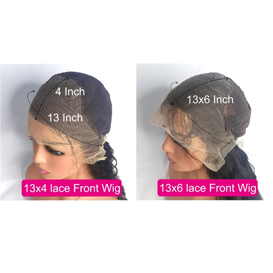 250 Density 13x6 Hd Lace Frontal Wigs Brazilian 32 34 40 Inch Deep Wave Curly Human Hair Wigs For Black Women Preplucked