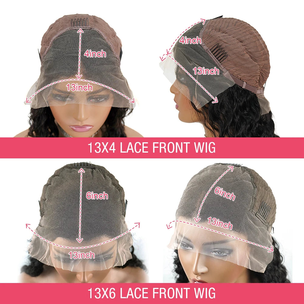 Loose Wave 13x6 HD Lace Front 100% Human Hair Wig Brazilian 30 34 Inch 250Density Deep Wave Curly 13x4 Lace Frontal Wigs On Sale