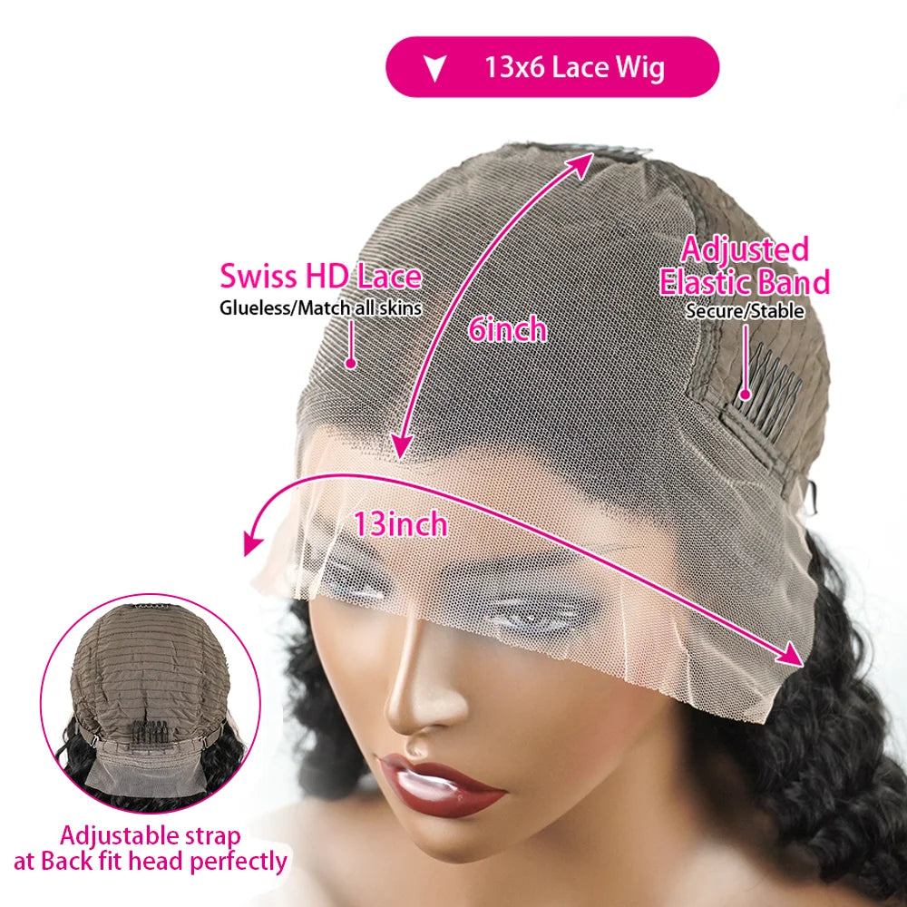 4C Edges Wig Kinky Curly 13x6 HD Lace Frontal Wig Human Hair Afro Curly Transparent Lace Front Human Hair Wigs 300% Full Hair