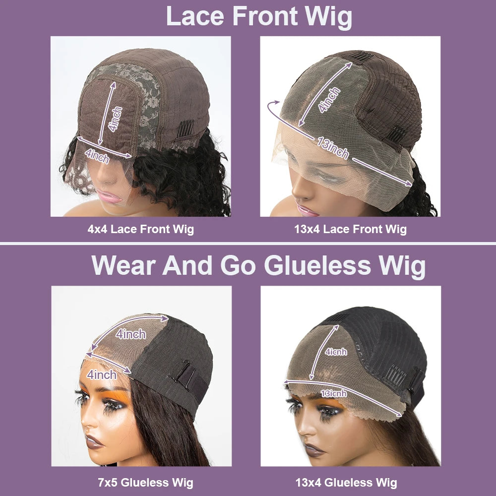 Brazilian Human Hair Wigs Short Bob 4x4 Closure Wigs 13x4 Glueless 13x6 HD Lace Front Wig Curls Wigs Lace Front