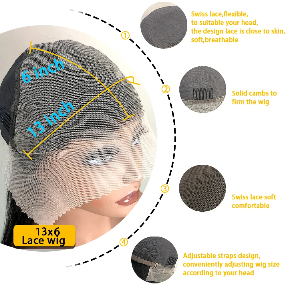 40 46 Inch Body Wave 13x6 HD Lace Front Human Hair Wigs Wet And Wavy Loose Body Wavy 13x4 Lace Frontal Wigs For Women 200%