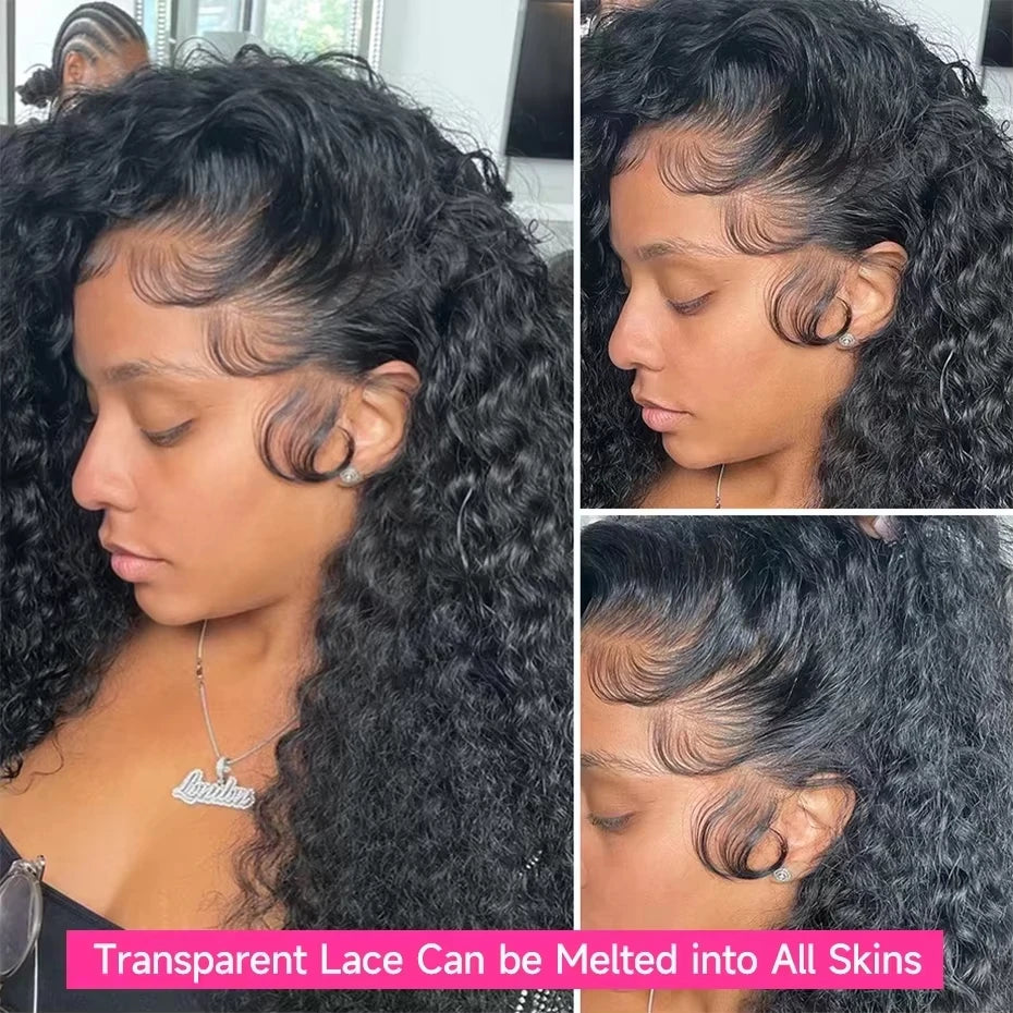 30 40 Inch Burmese Curly Hair Wig 13x6 HD Lace Front Human Hair Hair Wig 13x4 Lace Front Deep Wave Wig For Women 250% Density