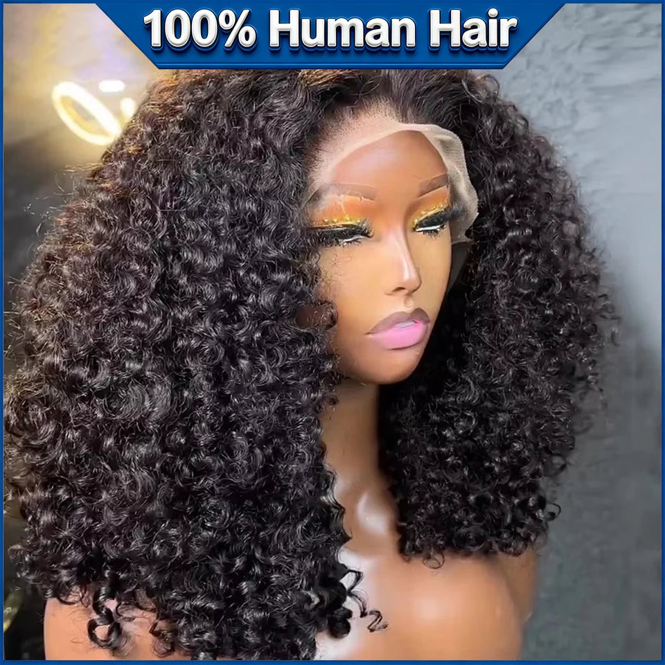 Jerry Curly Short Bob Wigs Human Hair 13x4 Preplucked Lace Frontal Wigs Brazilian Hair Deep Wave Short Human Hair Wigs For Women