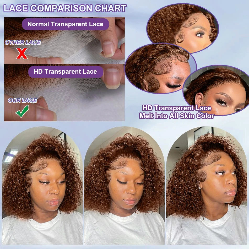 Brazilian Human Hair Wigs Short Bob 4x4 Closure Wigs 13x4 Glueless 13x6 HD Lace Front Wig Curls Wigs Lace Front