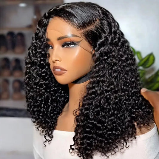 Loose Deep Wave Bob Wigs Human Hair 13x4 Preplucked Transparent Lace Front Human Hair Wigs Water Wave Short Human Hair Wigs