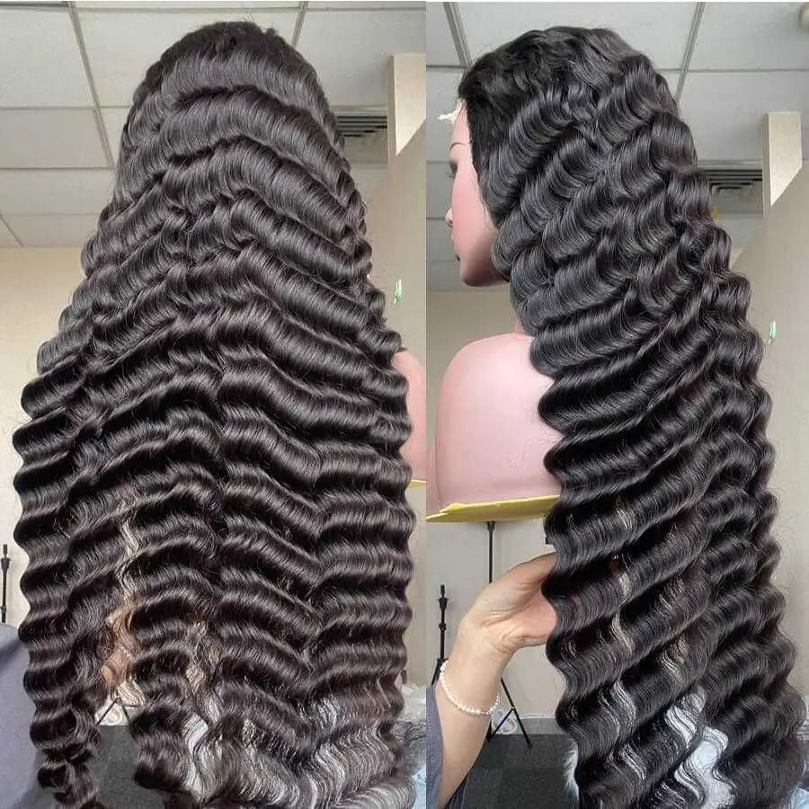 Loose Wave 13x6 HD Lace Front 100% Human Hair Wig Brazilian 30 34 Inch 250Density Deep Wave Curly 13x4 Lace Frontal Wigs On Sale