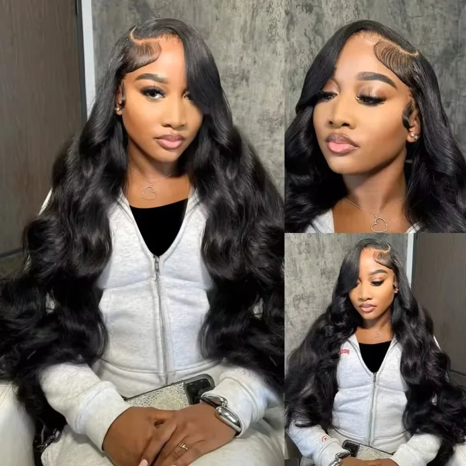 13x6 Lace Front Wigs Human Hair 250 Density Hd Body Wave Lace Frontal Human Hair Wigs For Women Glueless Pre Plucked Black Wig