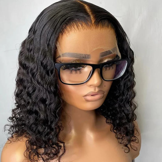 Pre Cut No Glue Water Wave 13x6 Bob Wigs Curly 7x5 Glueless Wig Human Hair Ready To Wear Lace Frontal Wigs For Women Pre Plucked