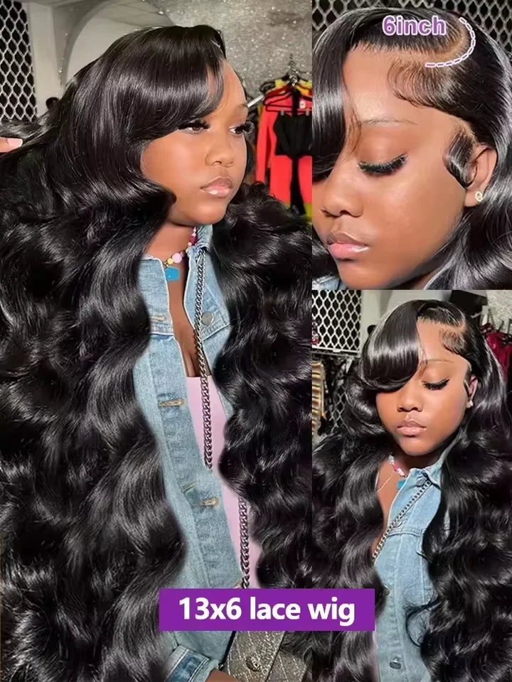 13x6 Lace Front Wigs Human Hair 250 Density Hd Body Wave Lace Frontal Human Hair Wigs For Women Glueless Pre Plucked Black Wig