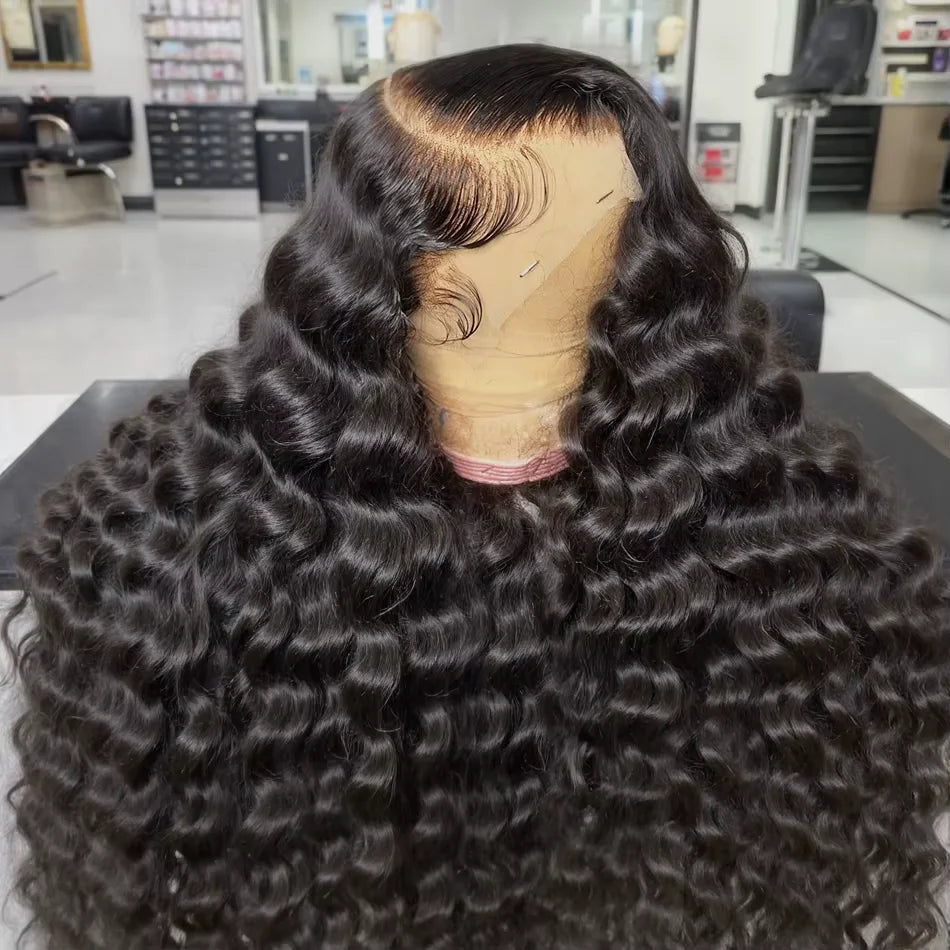 Loose Wave 13x6 HD Lace Front 100% Human Hair Wig Brazilian 30 34 Inch 250Density Deep Wave Curly 13x4 Lace Frontal Wigs On Sale