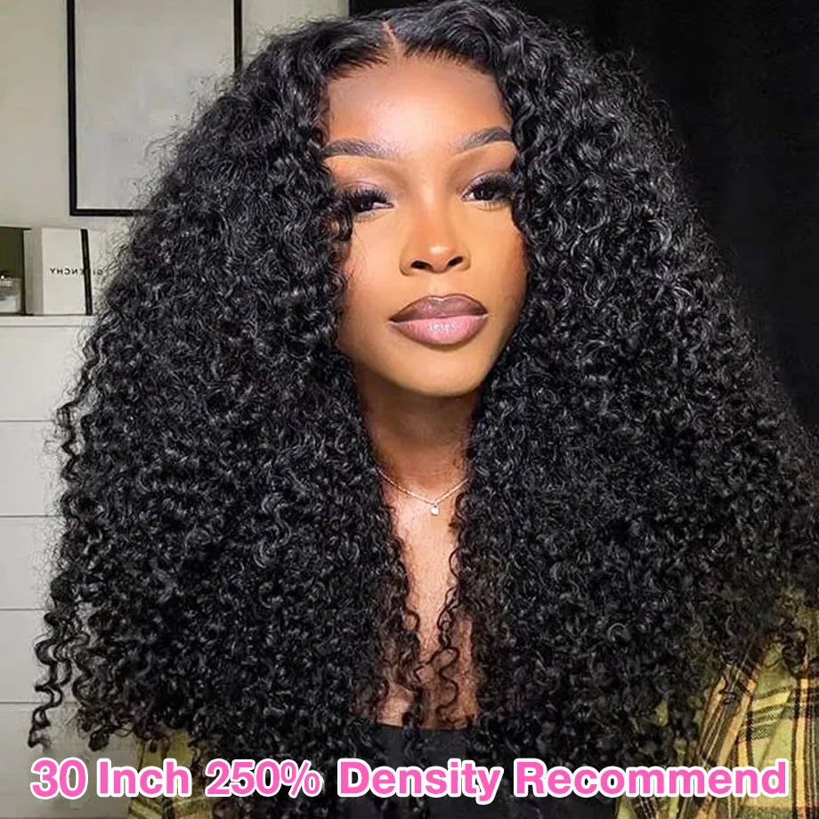 250% Kinky Curly 13x6 HD Lace Frontal Wig Wear Go Glueless Wig Afro Curly Human Hair Wigs 7x5 HD Transparent Lace Closure Wig