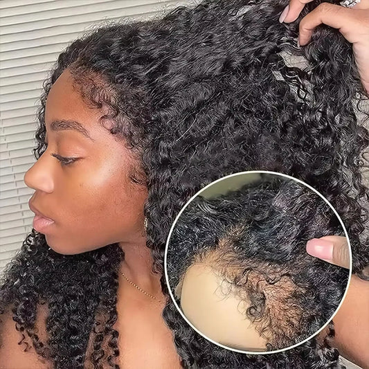 Kinky Curly 13x6 HD Lace Frontal Wig 4C Edges Curly Baby Hair For Women 7x5 Glueless Pre Cut Lace Deep Wave Wigs 100% Human Hair