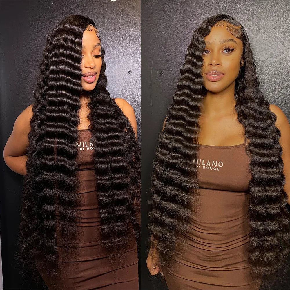 Loose Wave 13x6 HD Lace Front 100% Human Hair Wig Brazilian 30 34 Inch 250Density Deep Wave Curly 13x4 Lace Frontal Wigs On Sale