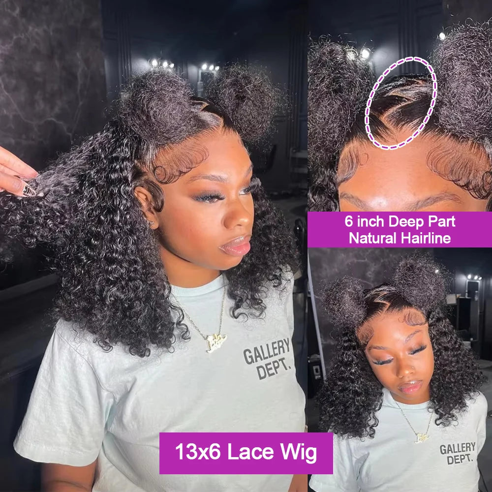 Pre Cut No Glue Water Wave 13x6 Bob Wigs Curly 7x5 Glueless Wig Human Hair Ready To Wear Lace Frontal Wigs For Women Pre Plucked