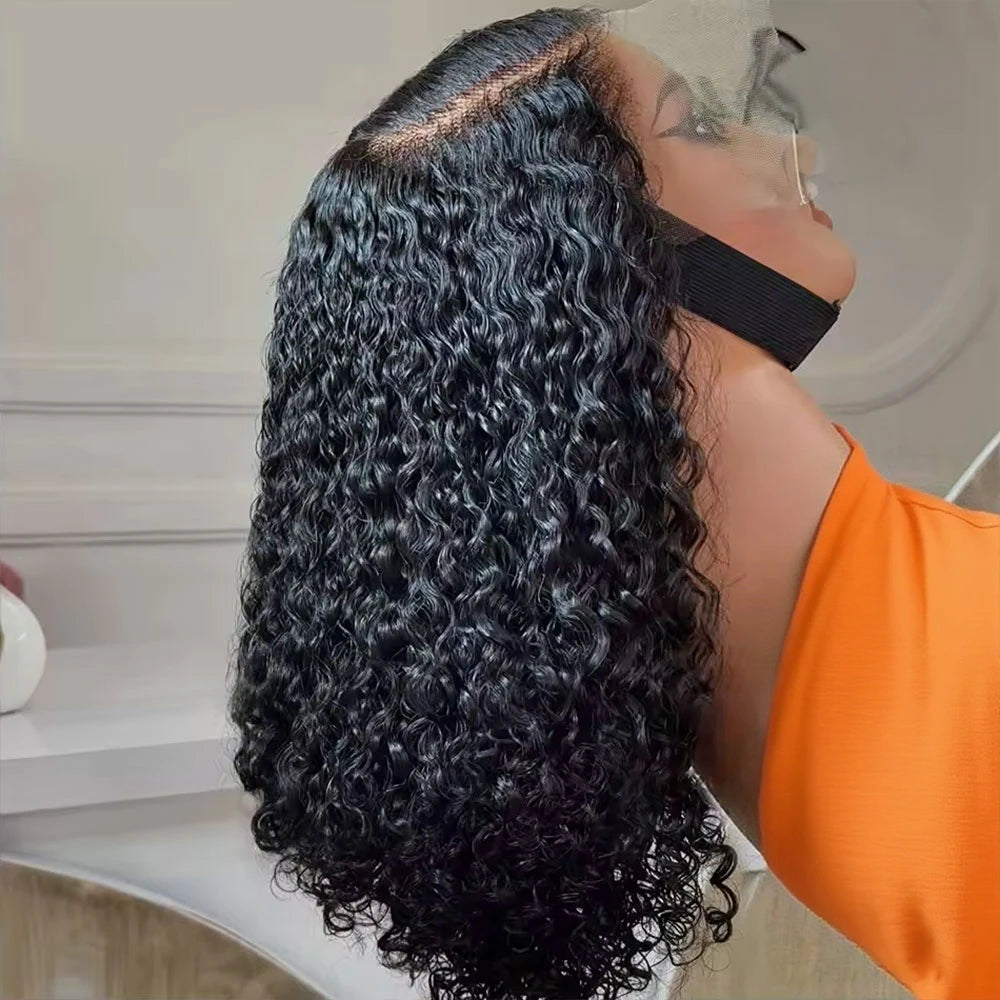 Glueless Deep Wave Wig Human Hair 13x4 7x5 No Glue Bob Wig Ready To Wear Preplucked Curly 13x6 Lace Frontal Wigs For Women 250%