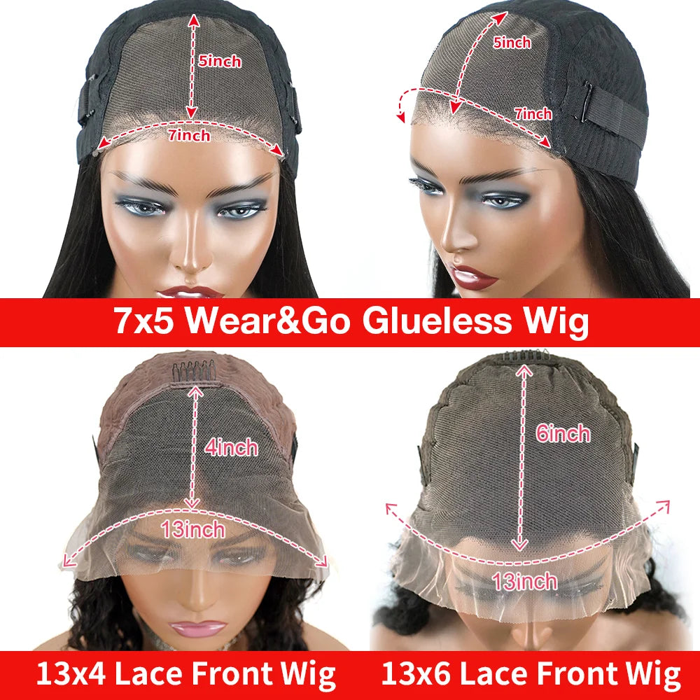 Kinky Curly 13x6 HD Lace Frontal Wig 4C Edges Curly Baby Hair For Women 7x5 Glueless Pre Cut Lace Deep Wave Wigs 100% Human Hair