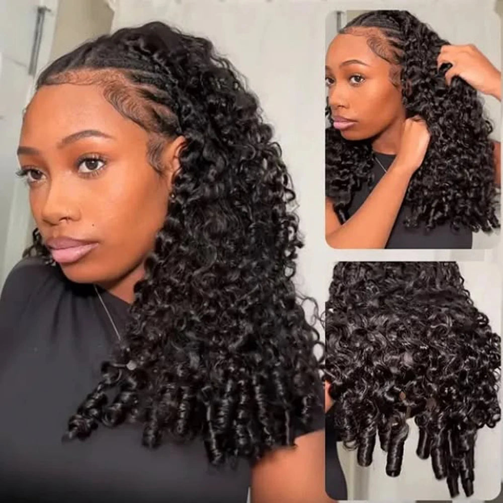 Half Wig Burmese Curly Glueless Human Hair Wigs With Drawstring Seamless Clip 250 Density Beginner Friendly Curly Wigs For Women