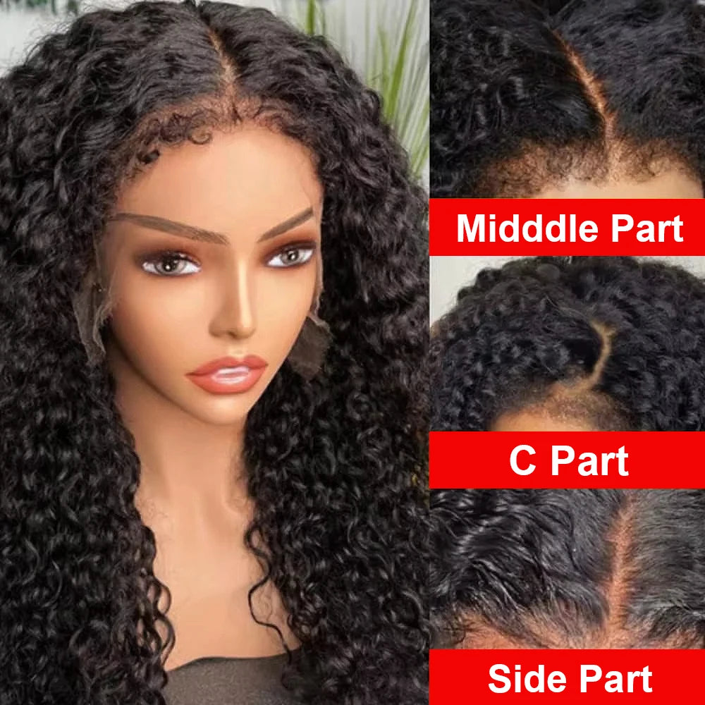 Kinky Curly 13x6 HD Lace Frontal Wig 4C Edges Curly Baby Hair For Women 7x5 Glueless Pre Cut Lace Deep Wave Wigs 100% Human Hair