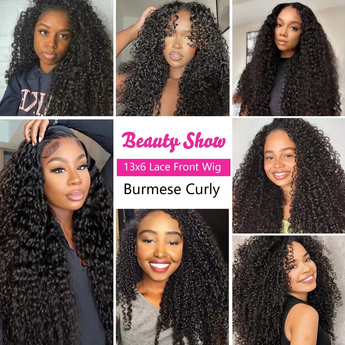 30 40 Inch Burmese Curly Hair Wig 13x6 HD Lace Front Human Hair Hair Wig 13x4 Lace Front Deep Wave Wig For Women 250% Density